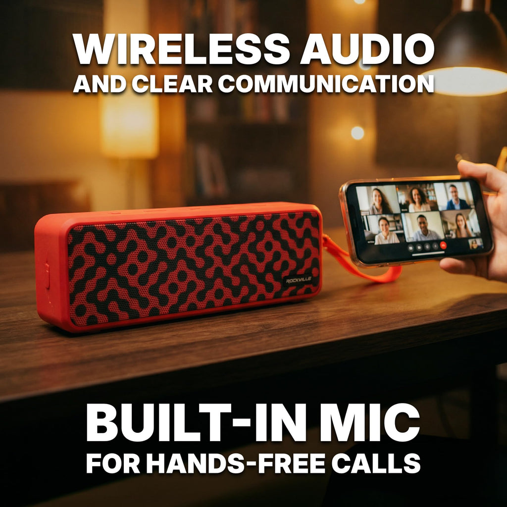 Rockville Faze Portable Bluetooth Speaker TWS Wireless Link 36 Hour Battery