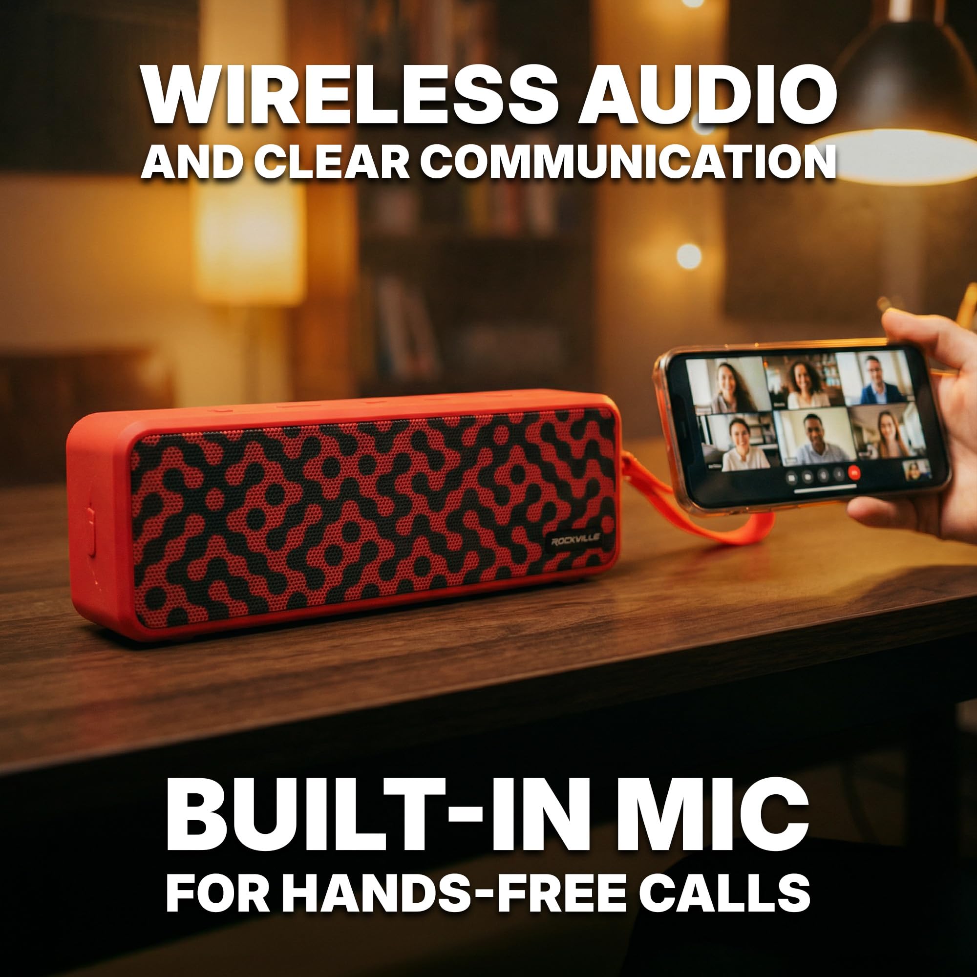 Rockville Faze Portable Bluetooth Speaker TWS Wireless Link 36 Hour Battery