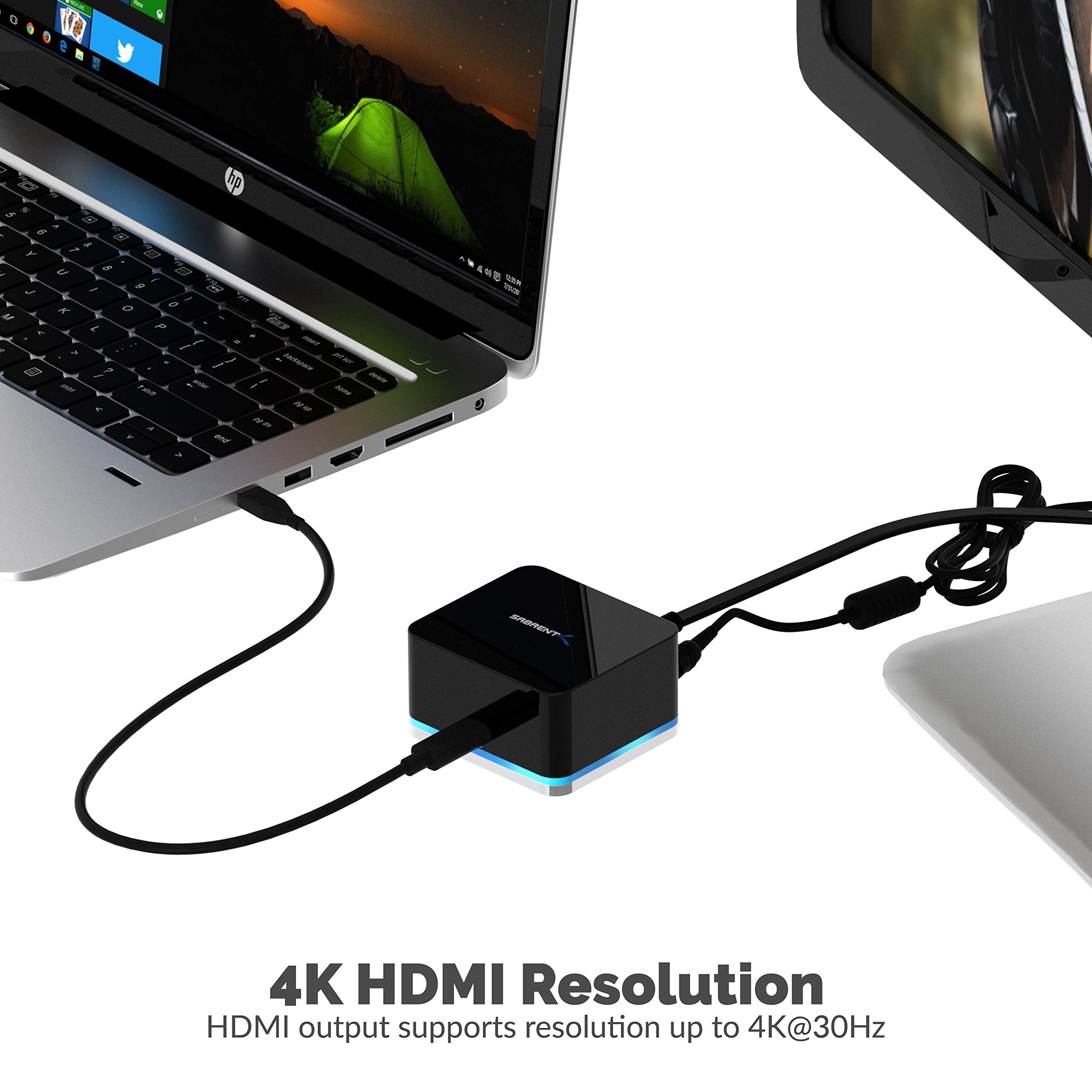 SABRENT 5 Port USB Type C Mini Continuum Docking Station, Supports Up To 3840x2160 at 30HZ (DS-CMND)