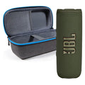 JBL Flip 6 (Green) + Bundle with divvi! Protective Hardshell Case (Black)