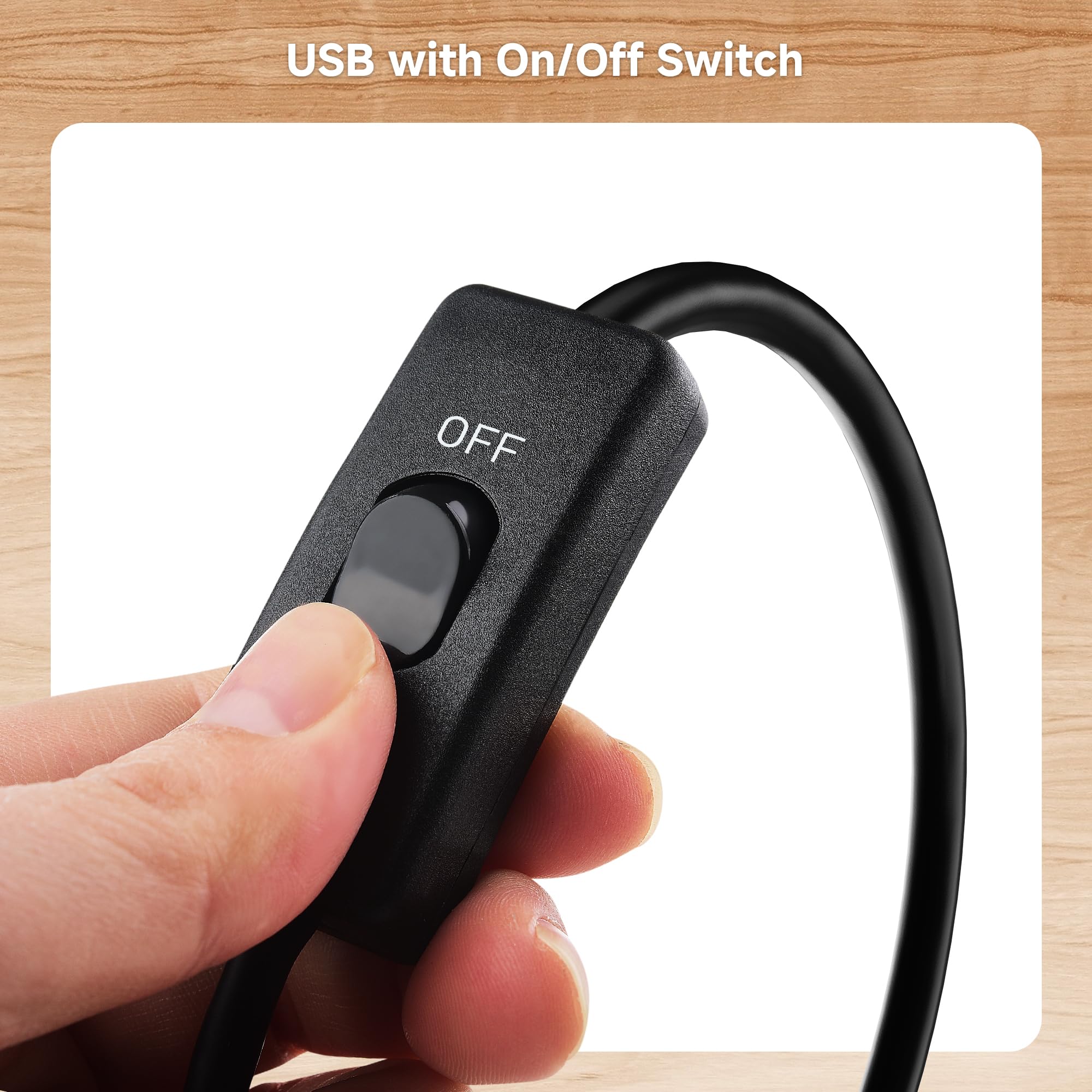 Cable Matters 2-Pack USB On Off Switch - 1ft, Support Data and Power, Short USBA Extension Cable with ON Off, USB Power Switch