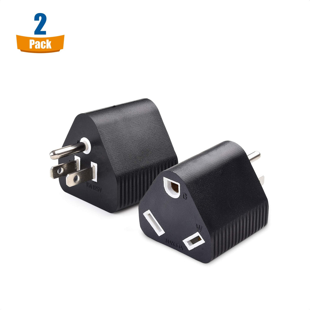 Cable Matters 2-Pack 15 Amp to 3 Prong 30 Amp RV Adapter, 15 AMP RV Plug (NEMA 5-15P to TT-30R)