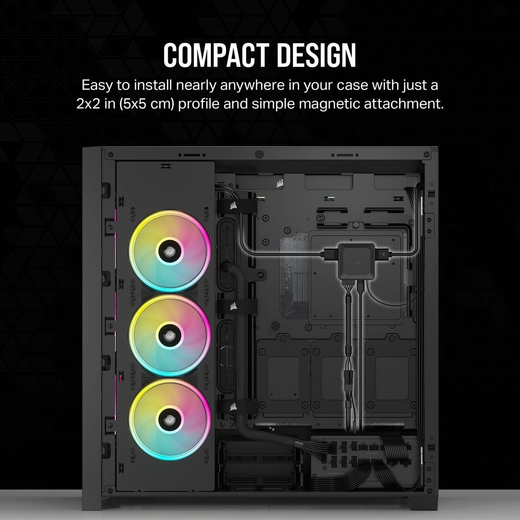 Corsair iCUE LINK System Hub - Connect Up to 14 iCUE LINK Devices - Reduce Cable Clutter – Innovative Single-Cable Design - Black