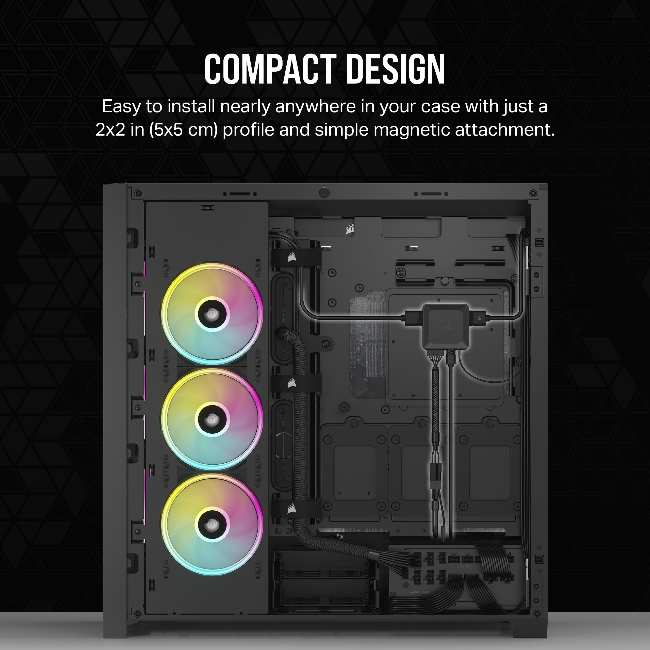 Corsair iCUE LINK System Hub - Connect Up to 14 iCUE LINK Devices - Reduce Cable Clutter – Innovative Single-Cable Design - Black