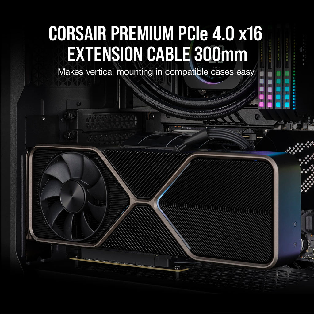 Corsair Premium PCIe 4.0 300mm Extension Riser Cable