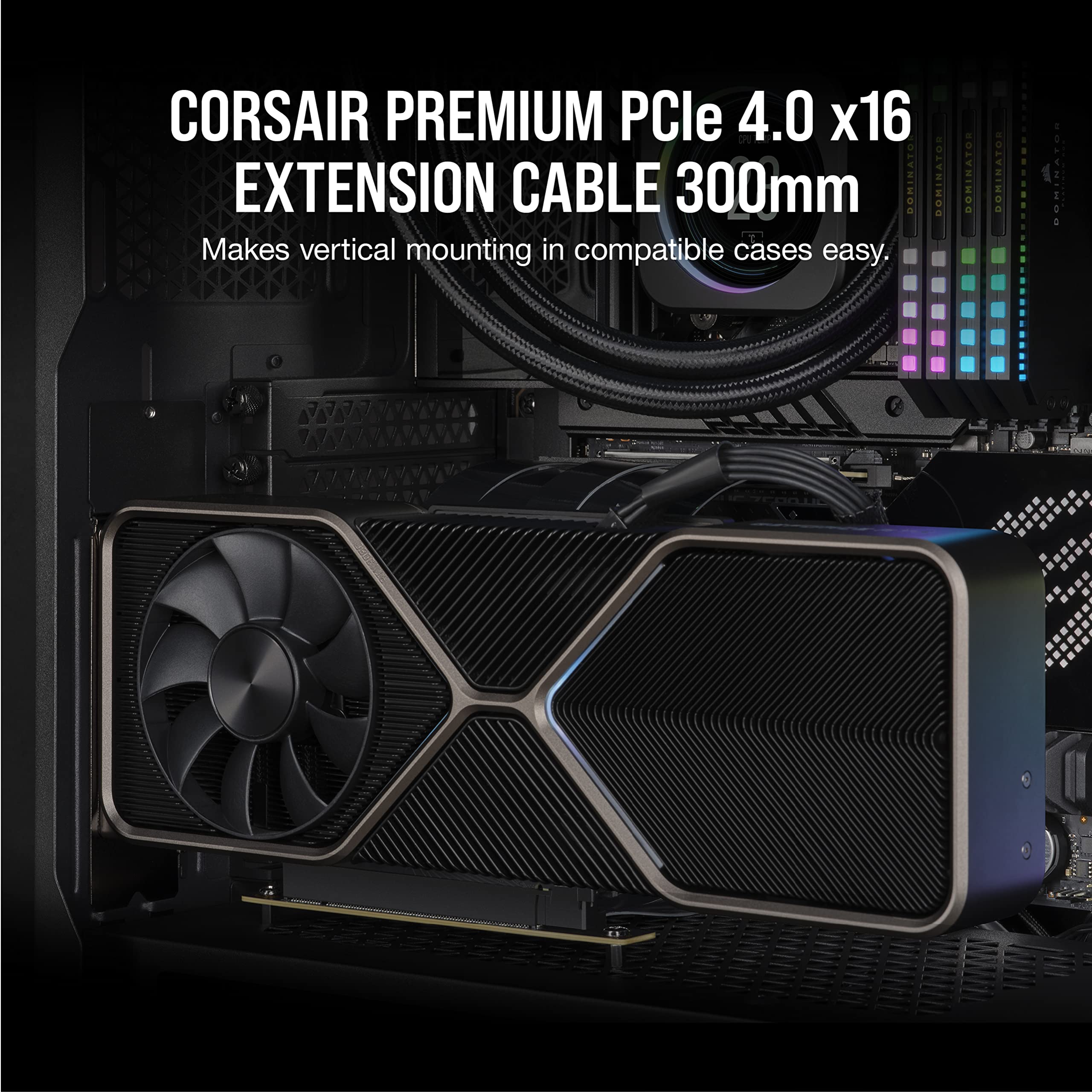Corsair Premium PCIe 4.0 300mm Extension Riser Cable