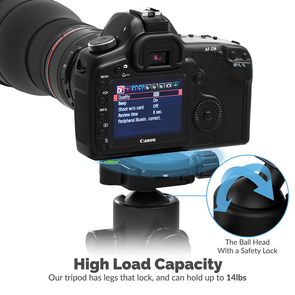 Sabrent 69 Inch Carbon Fiber Tripod With 360 Degree Camera Mount (TP-CF69)