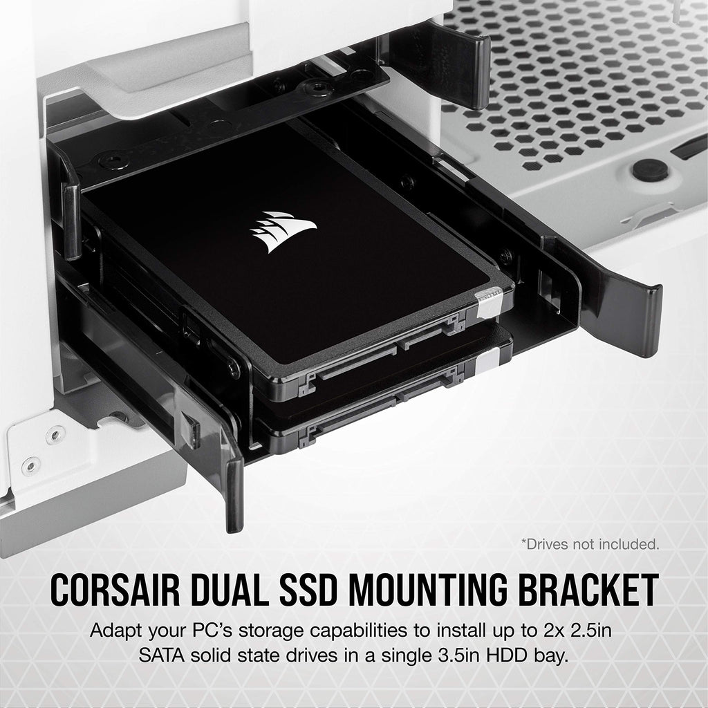 Corsair Dual SSD Mounting Bracket (3.5� Internal Drive Bay to 2.5", Easy Installation) Black