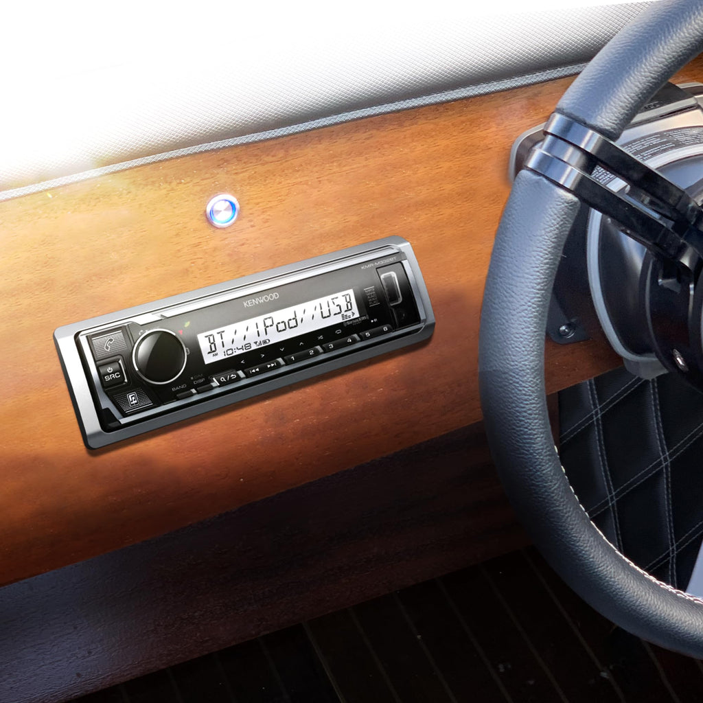 Kenwood KMR-M328BT Marine Digital Media Receiver with Alexa and Built in Bluetooth (Does NOT Play Cd's)