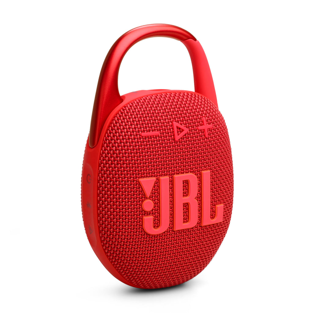 JBL Clip 5 - Ultra-Portable, Waterproof & Dustproof Bluetooth Speaker, Big Pro Sound with punchy bass, Integrated carabiner, Up to 12 Hours of Play, Made in part with recycled materials (Red)