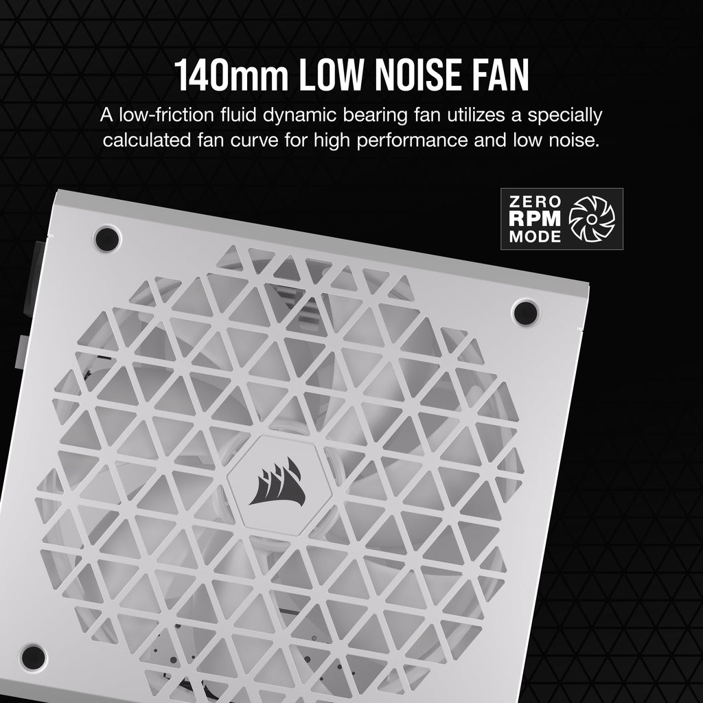CORSAIR RM750x Shift Fully Modular ATX Power Supply - 80 Plus Gold - ATX 3.1 - PCIe 5.1 - Zero RPM - Modular Side Interface - White
