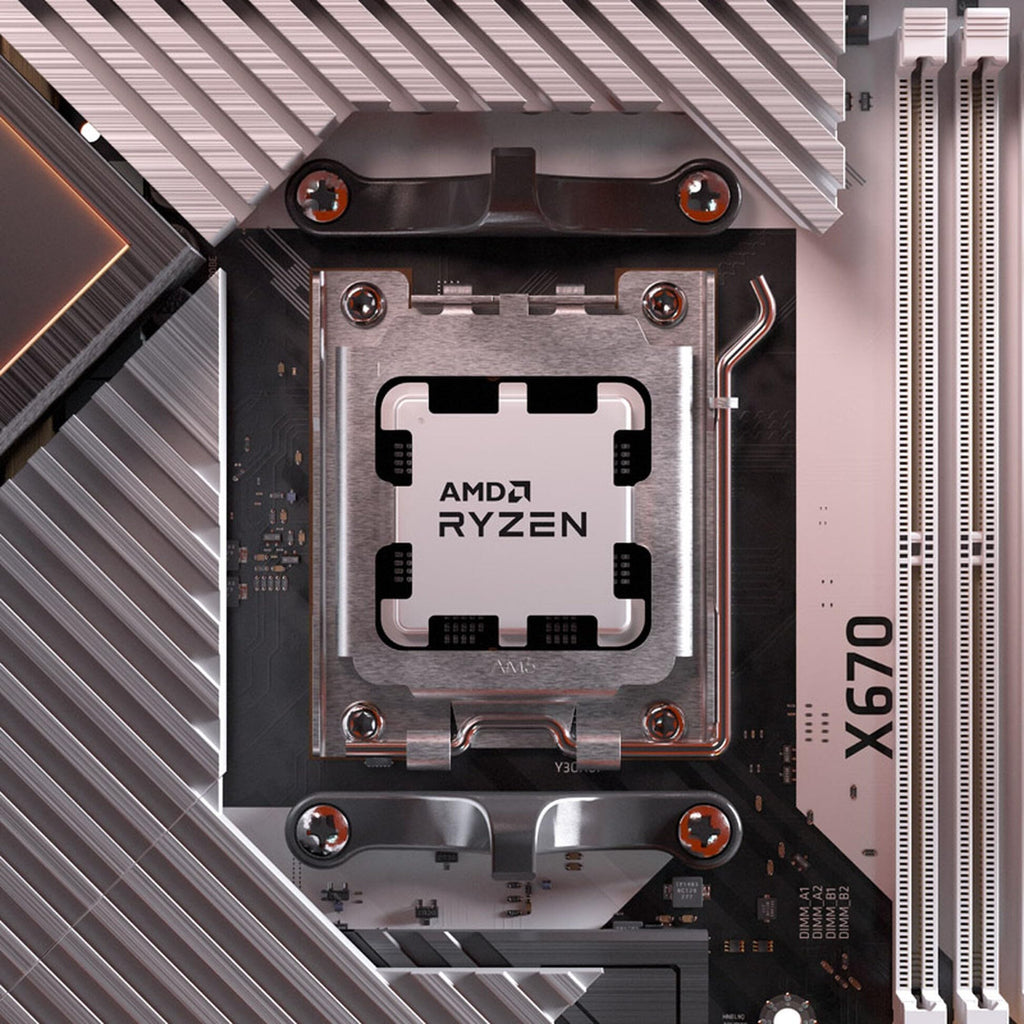 AMD Ryzensets 5 7600 Processor (radeon graphics integrated, 6 cores/12 threads, 65W TDP, AM5 Socket, 38MB cache, up to 5.1 GHz max boost, Wraith Stealth Cooler)