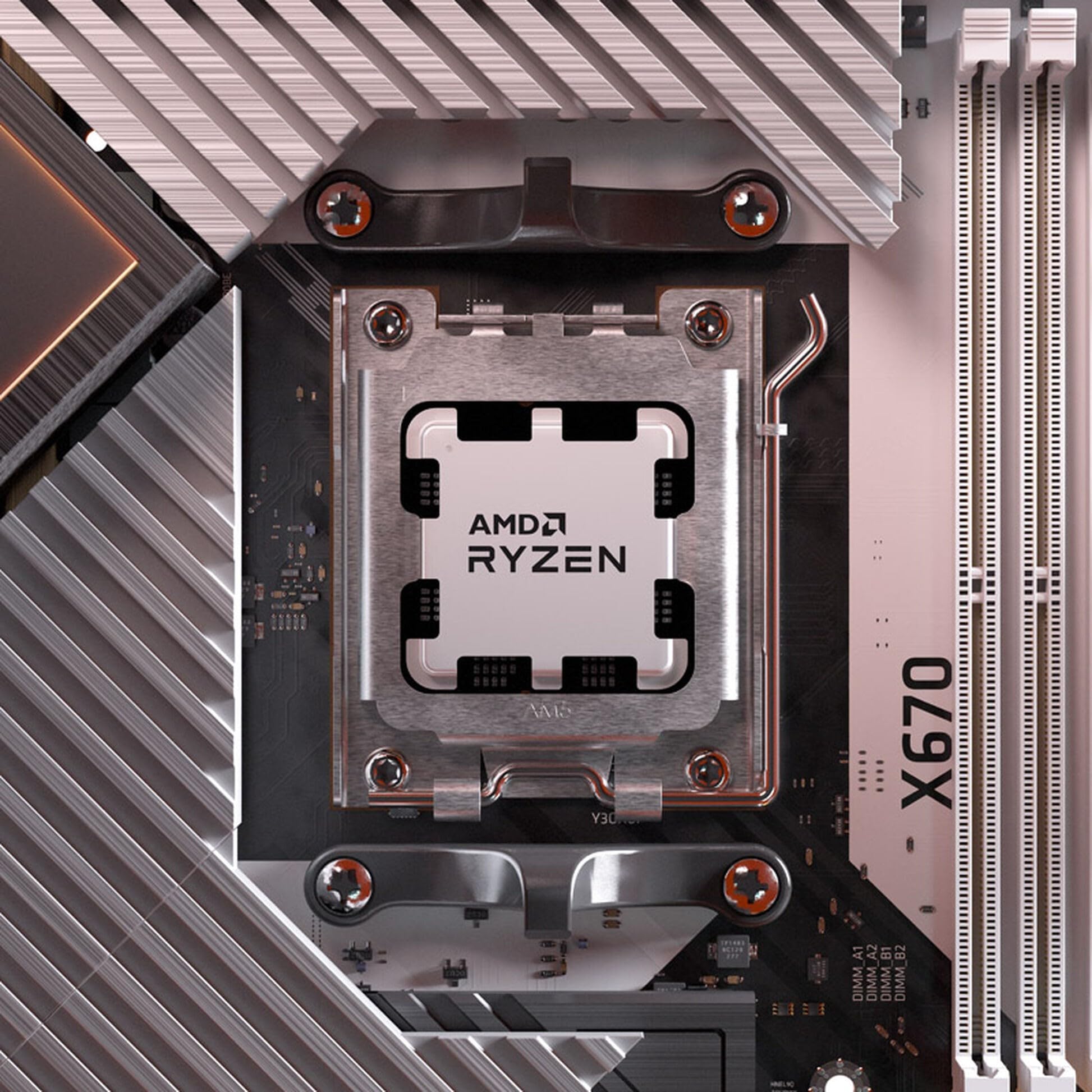 AMD Ryzensets 5 7600 Processor (radeon graphics integrated, 6 cores/12 threads, 65W TDP, AM5 Socket, 38MB cache, up to 5.1 GHz max boost, Wraith Stealth Cooler)