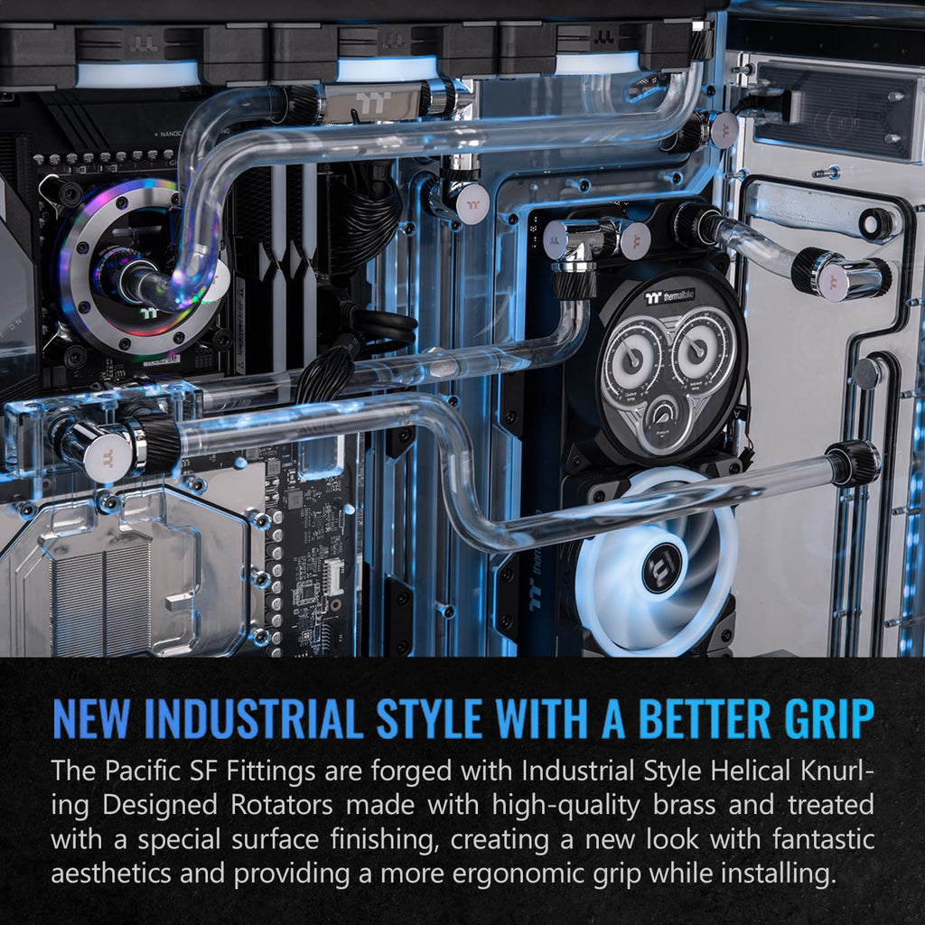 Thermaltake Pacific SF Female to Male 30mm Extender Silver Black/DIY LCS/Fittings CL-W393-CU00SL-A