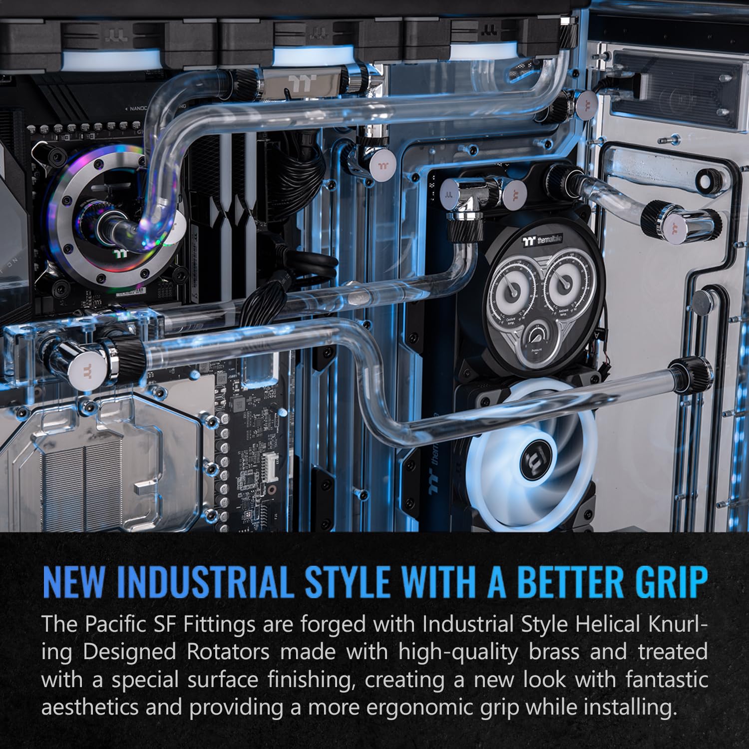 Thermaltake Pacific SF Female to Male 30mm Extender Silver Black/DIY LCS/Fittings CL-W393-CU00SL-A