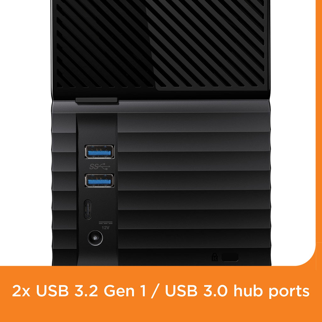 WD 28TB External Hard Drive My Book Duo Desktop RAID, USB 3.1, with Password Protection and Auto Backup Software - WDBFBE0280JBK-NESN