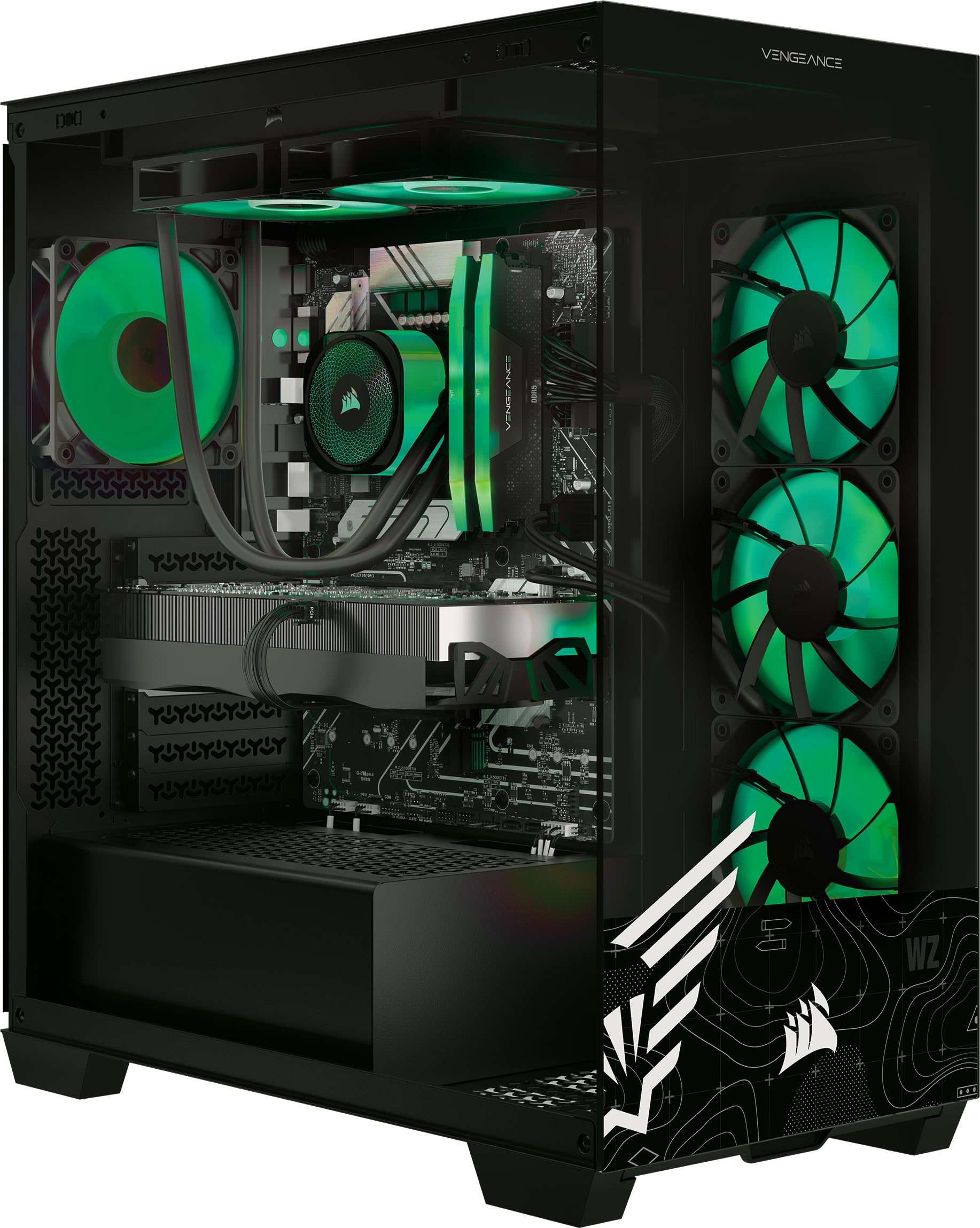 Corsair Vengeance a7500 Call of Duty® Warzone Edition Gaming PC – Liquid Cooled AMD Ryzen™ 7 9800X3D CPU – AMD® Radeon RX 9070XT GPU – 32GB Vengeance RGB DDR5 Memory – 2TB M.2 SSD – Black