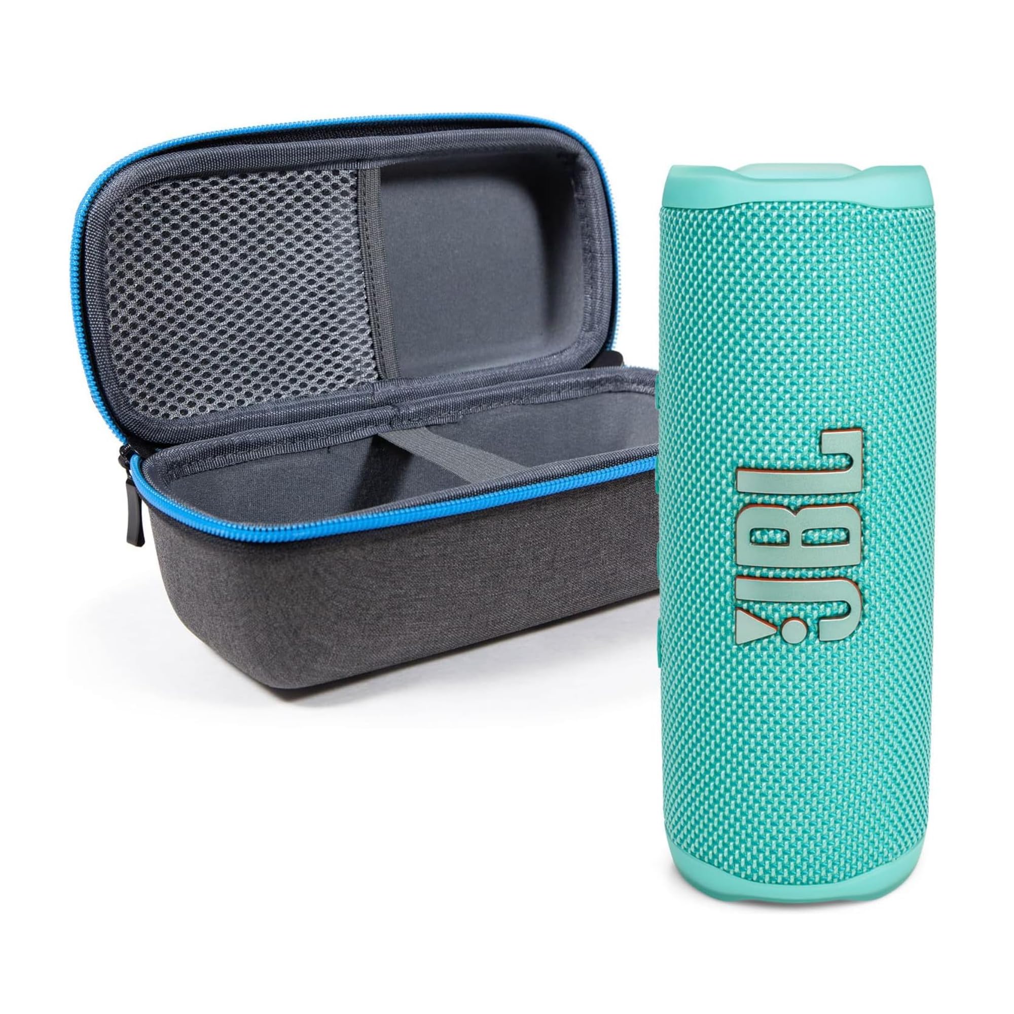 JBL Flip 6 Waterproof Portable Wireless Bluetooth Speaker Bundle with divvi! Premium Hardshell Case - Teal