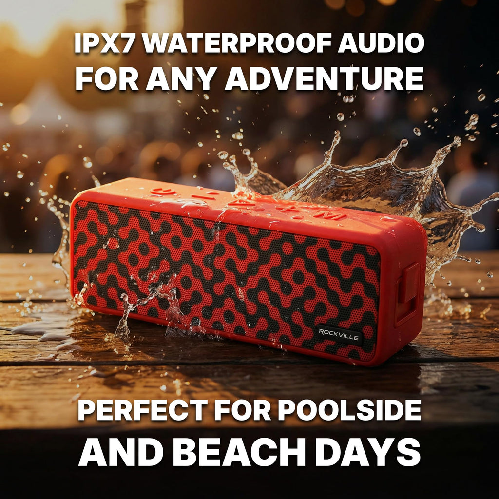 Rockville Faze Portable Bluetooth Speaker TWS Wireless Link 36 Hour Battery