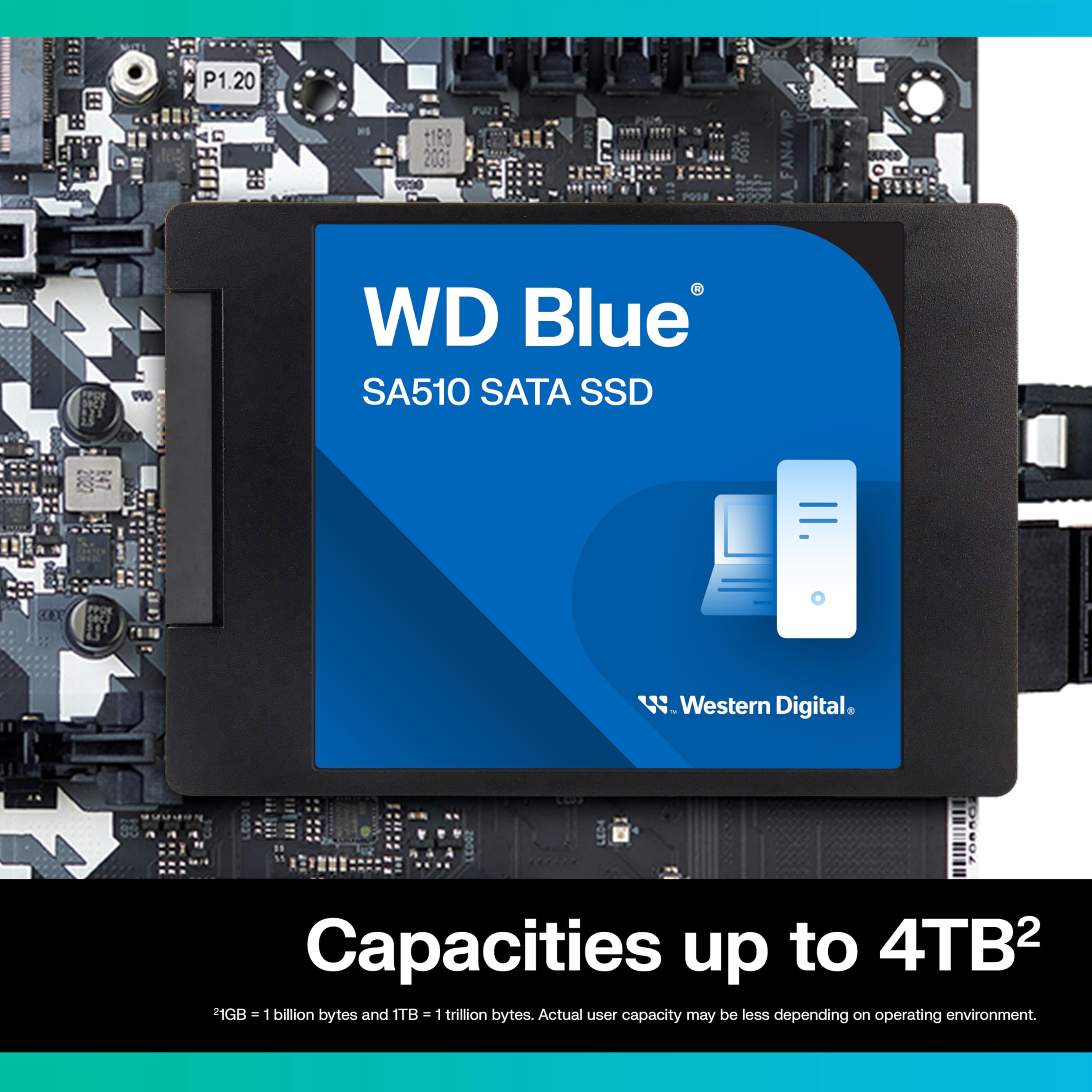 WD Blue SA510 1TB 2.5" SATA SSD with up to 560MB/s read speed