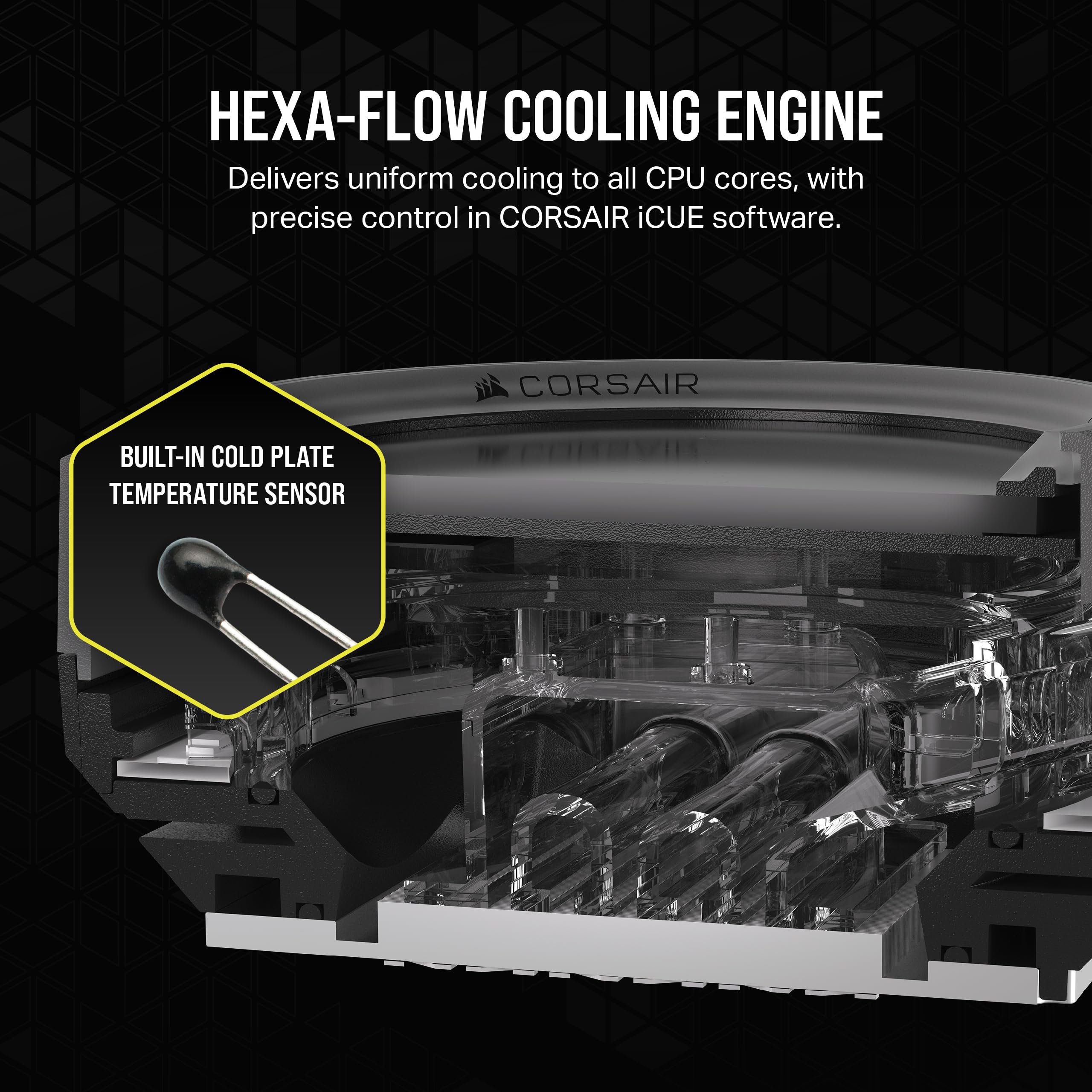 Corsair XC7 RGB ELITE LCD CPU Water Block - 480x480 IPS LCD Screen - 31 RGB LEDs - USB-C - Fits Intel® LGA 1700, AMD® AM5 and older - Stealth Grey