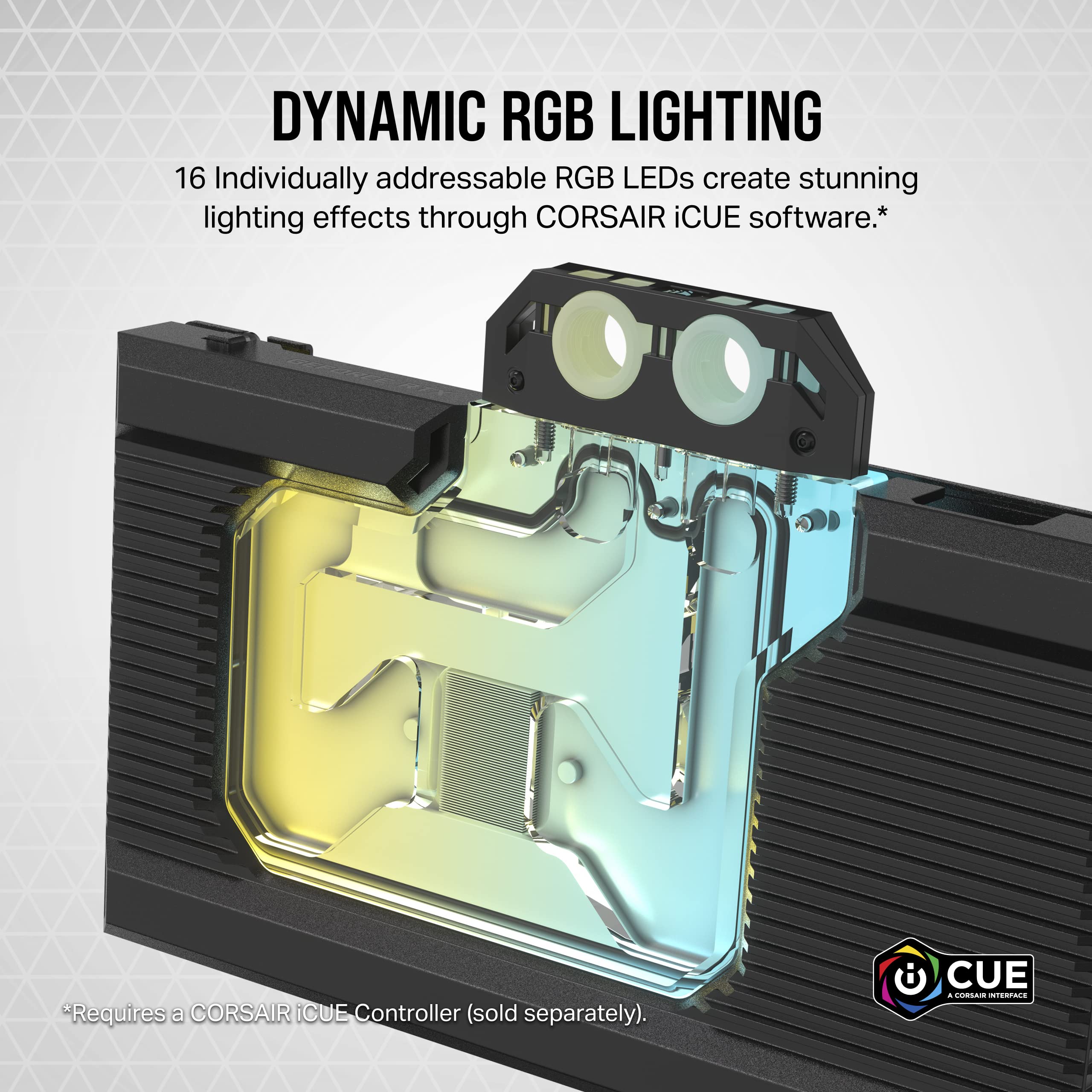 Corsair Hydro X Series XG7 RGB 4080 Founders Edition GPU Water Block � For NVIDIA� GeForce RTX� 4080 FE � CNC Nickel-Platted Copper � 50 Cooling Fins � Included Backplate & ARGB Adapater Cable � Black