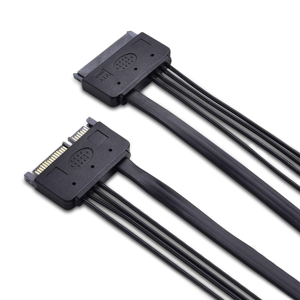 Cable Matters(2-Pack SATA 22-Pin (7+15) Power & Data Extension Cable - 20 Inches