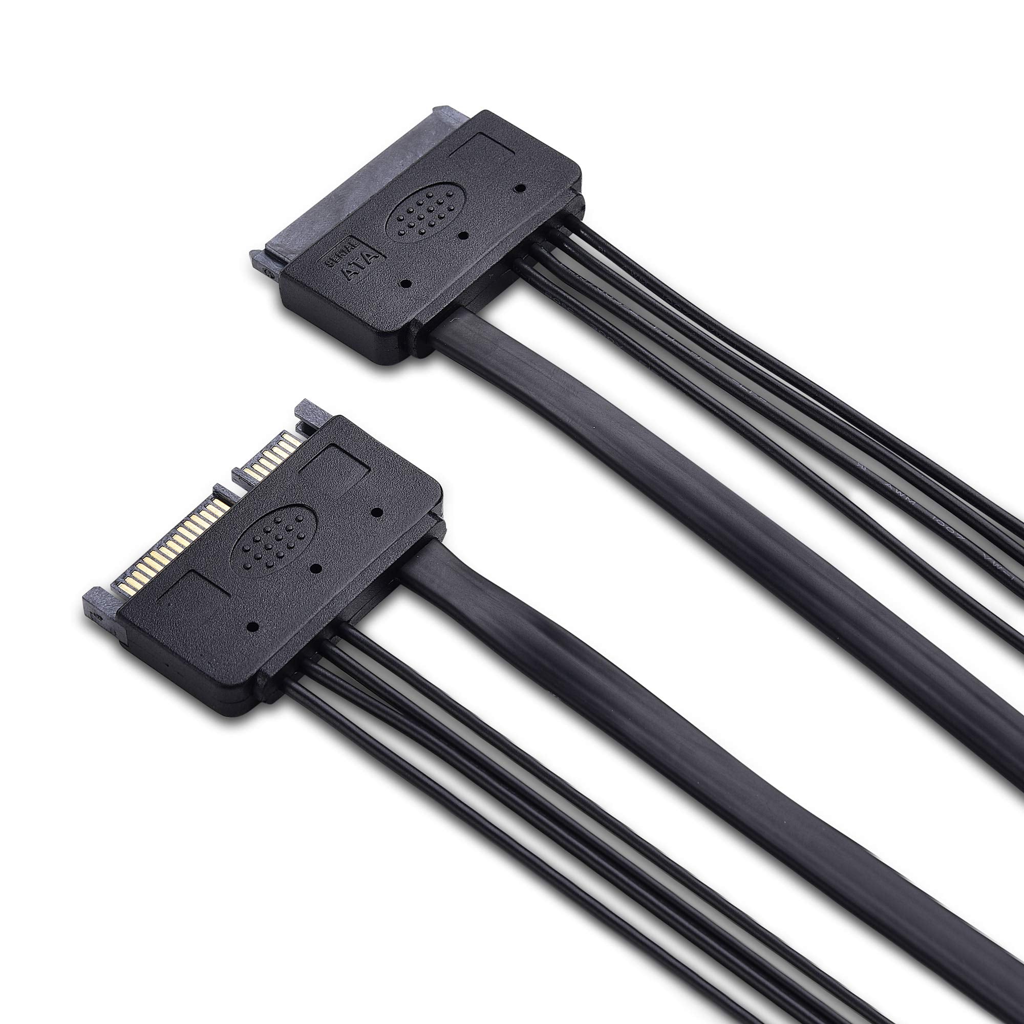 Cable Matters(2-Pack SATA 22-Pin (7+15) Power & Data Extension Cable - 20 Inches