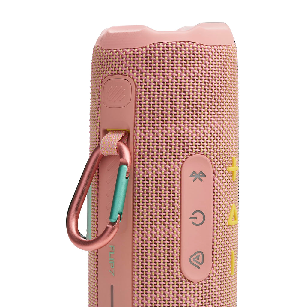 JBL Flip 7 - Portable Waterproof and Drop-Proof Speaker, Bold Pro Sound with AI Sound Boost, 16Hrs of Playtime, and PushLock System with Interchangeable Accessories (Pink)