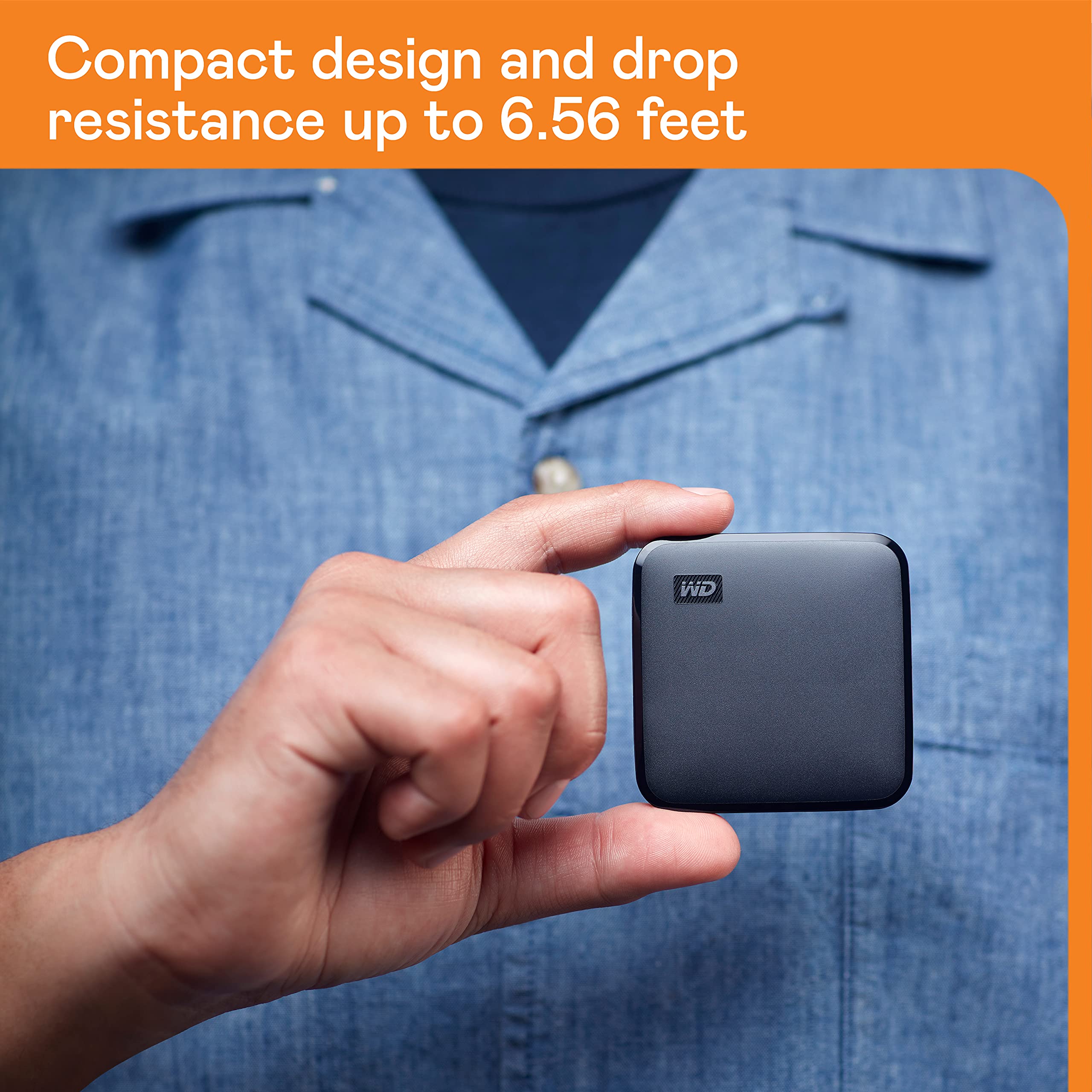 WD 2TB Elements SE SSD Portable SSD USB 3.0 up to 400 MB/s 2-meters drop resistance