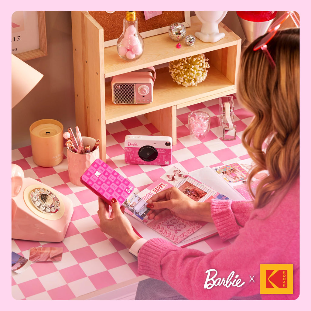 KODAK x Barbie Instant Smartphone Portable Photo Printer, Full Color, Wireless, Zink 2x3” (5.1x7.5 cm) Sticky-Back Photos, Print from iOS & Android Devices with Fun Editing App, Iconic Style