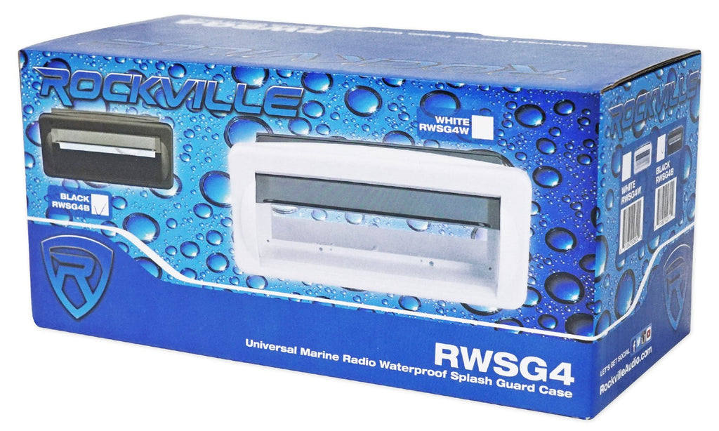 Rockville RWS4GB Universal Marine/Boat Receiver Splash Guard Housing Case Black