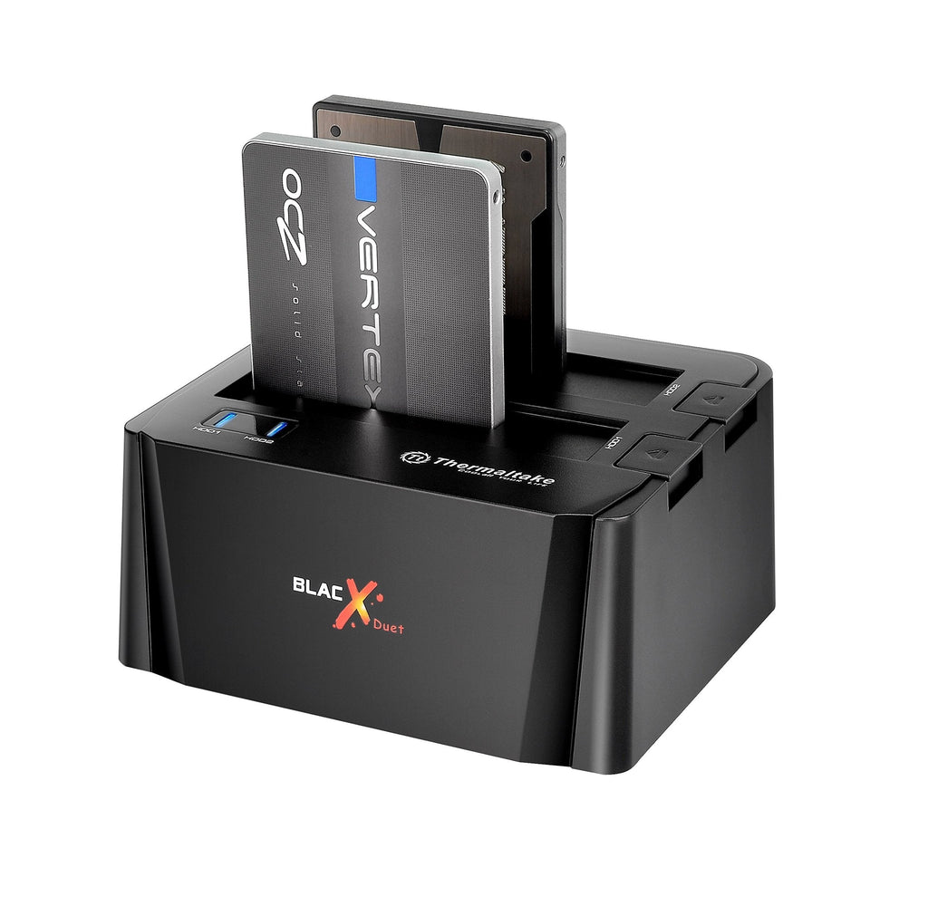 Thermaltake BlacX Duet 2.5”/3.5” SATA I/II/III USB 3.0 External Hard Drive Enclosure Docking Station ST0014U-D,Black