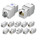 Cable Matters UL Listed 10Gbps 12-Pack RJ45 Shielded Cat6A / Cat6 Keystone Jack with Integrated Shutter