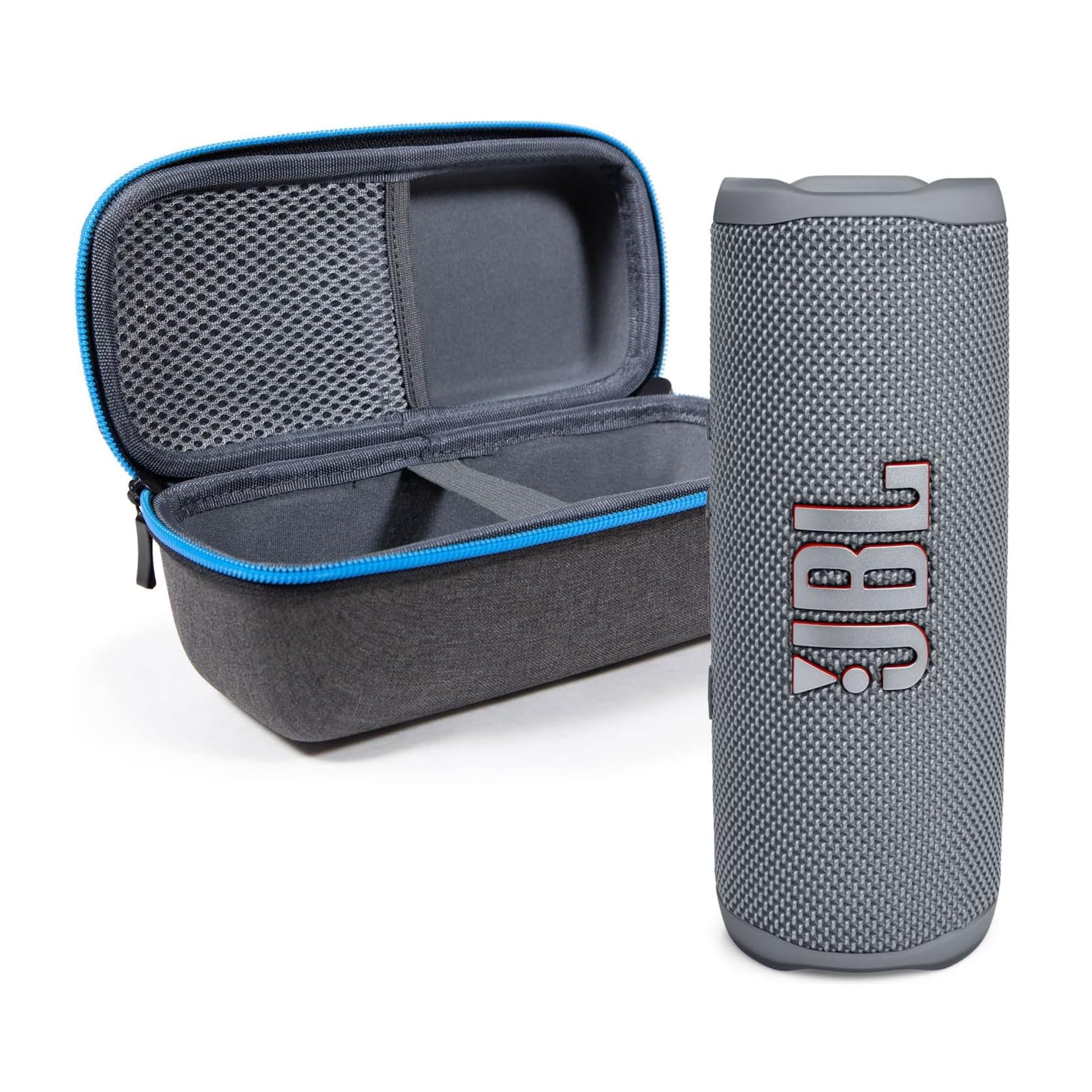 JBL Flip 6 Waterproof Portable Wireless Bluetooth Speaker Bundle with divvi! Premium Hardshell Case - Gray