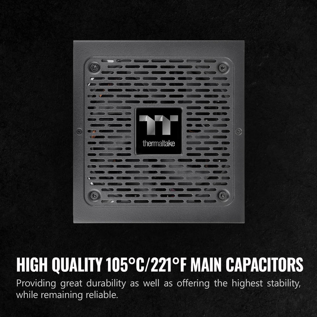 Thermaltake GF1 (2024) 750W Fully Modular ATX Power Supply - 80 Plus Gold - Ultra Quiet - Zero RPM, PS-TPD-0750FNFAGU-P