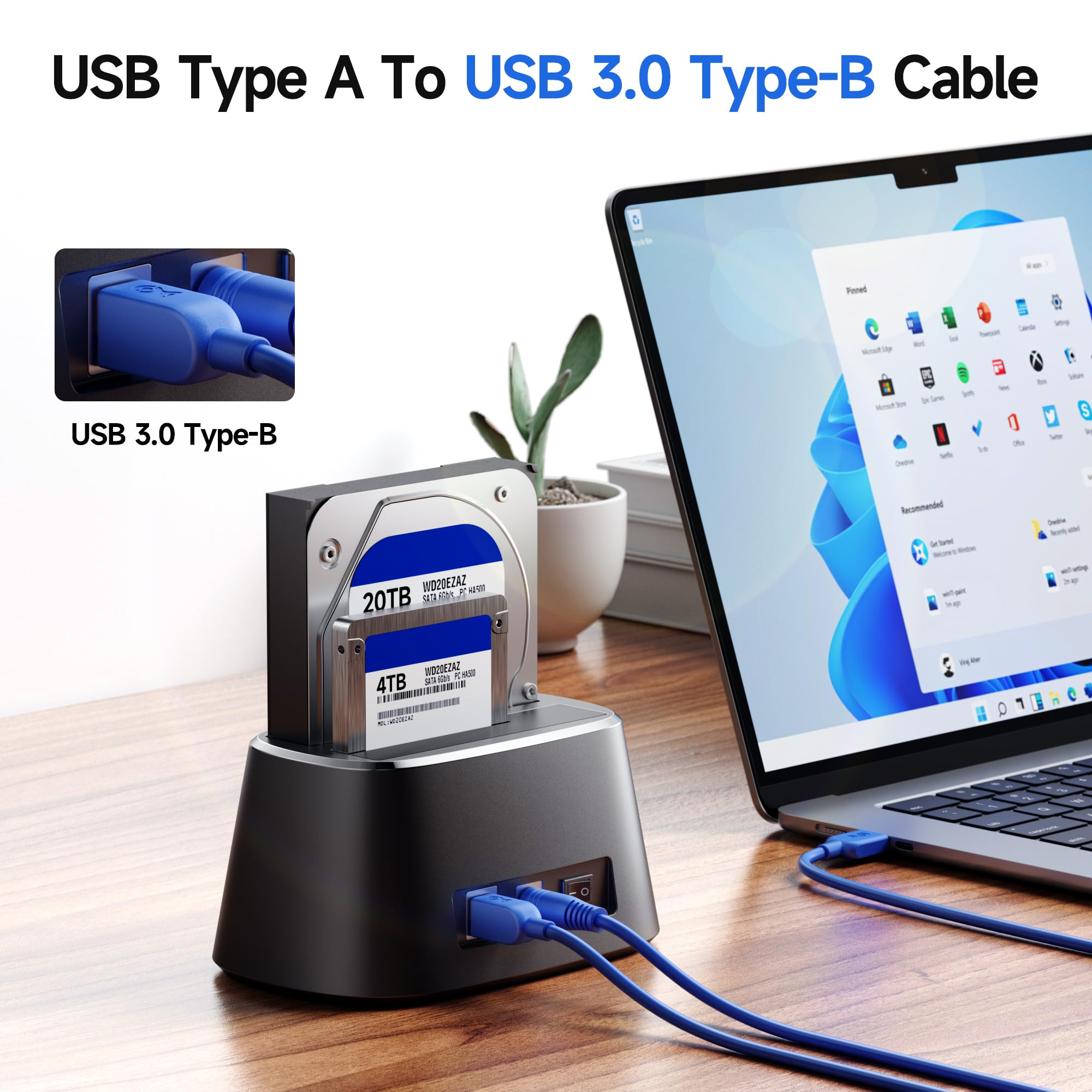 Cable Matters USB 3.0 Cable (USB 3 Cable/USB 3.0 A to B Cable) in Blue 15 Feet - Available 3FT - 15FT in Length