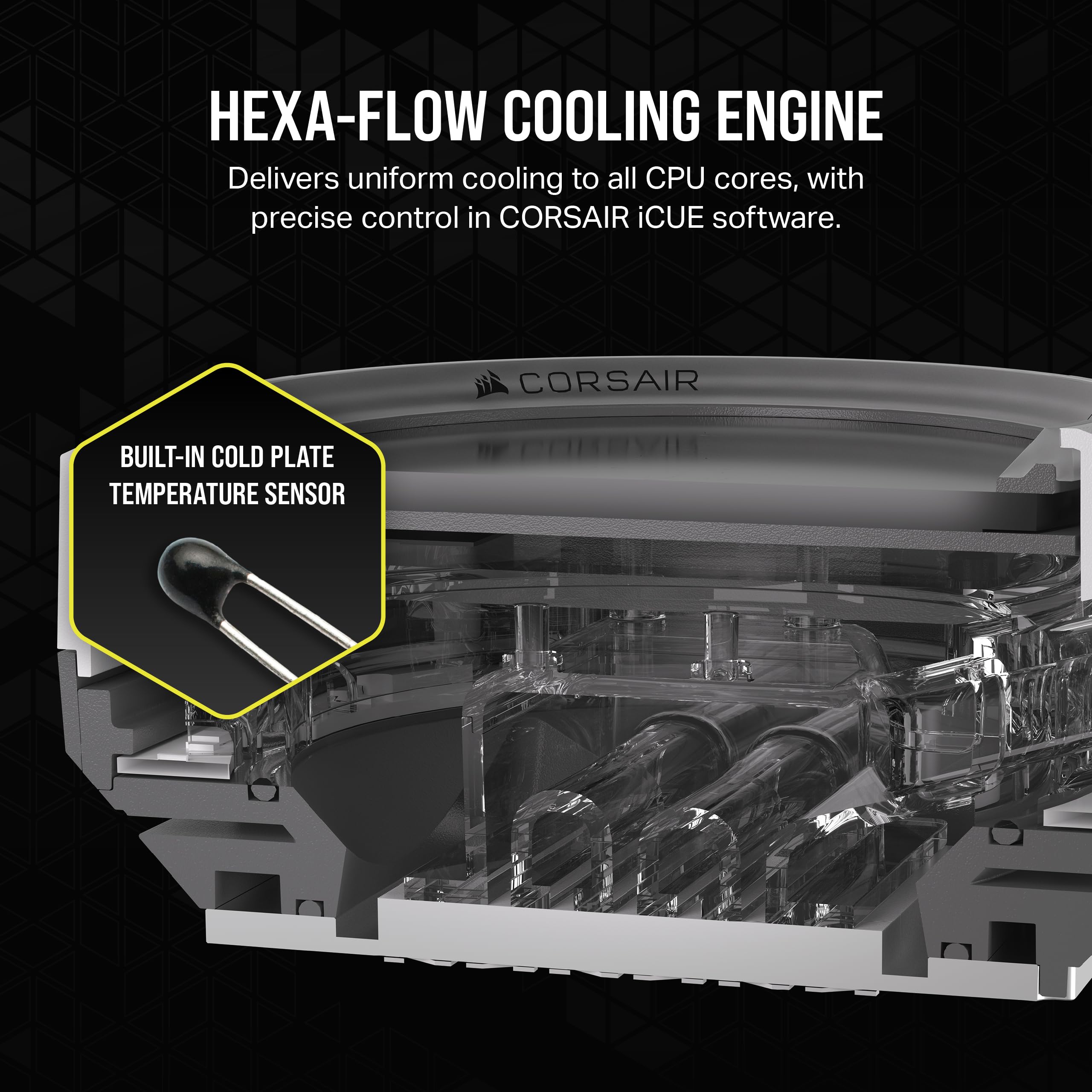 Corsair XC7 RGB ELITE LCD CPU Water Block - 480x480 IPS LCD Screen - 31 RGB LEDs - USB-C - Fits Intel® LGA 1700, AMD® AM5 and older - White