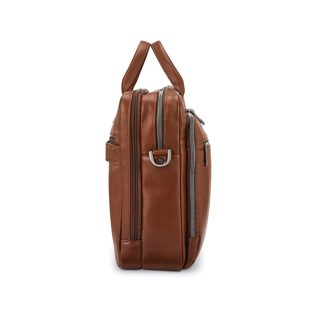 Samsonite Unisex-Adult Classic Leather Toploader Briefcase, Cognac, One Size, Classic Leather Toploader Briefcase