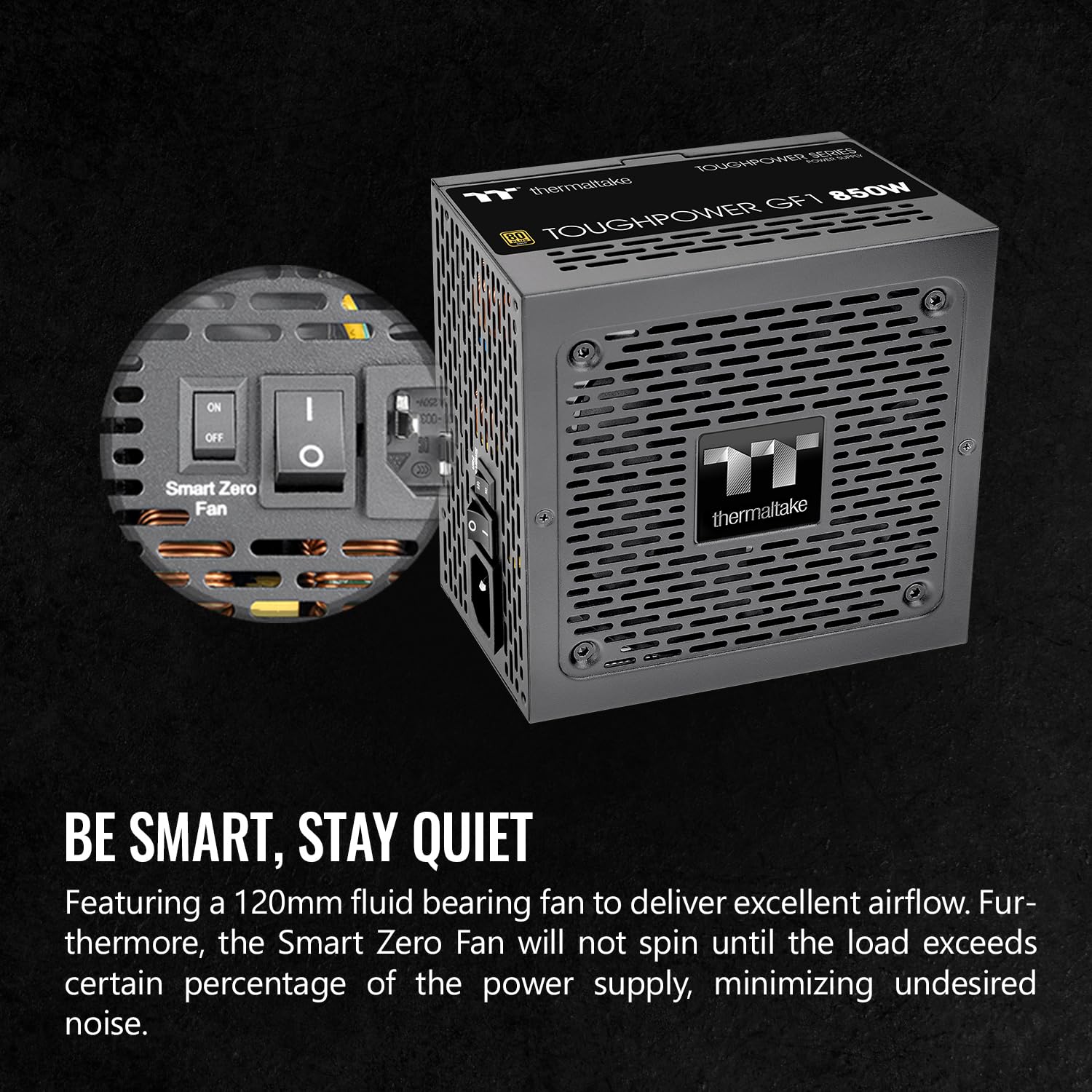 Thermaltake GF1 (2024) Fully Modular ATX 850W Power Supply - 80 Plus Gold - Ultra Quiet - Zero RPM, PS-TPD-0850FNFAGU-P