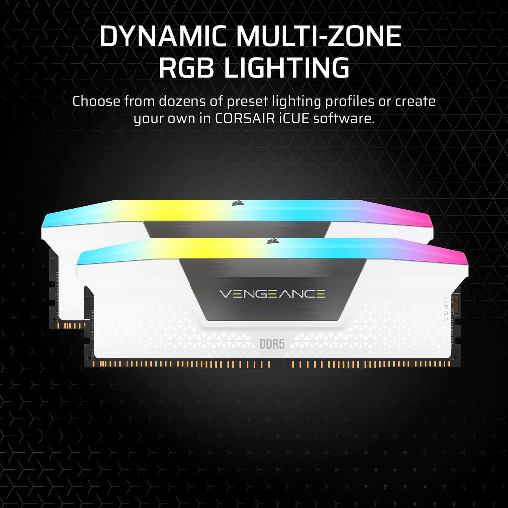 CORSAIR VENGEANCE RGB DDR5 Light Enhancement Kit (No Physical Memory) � White
