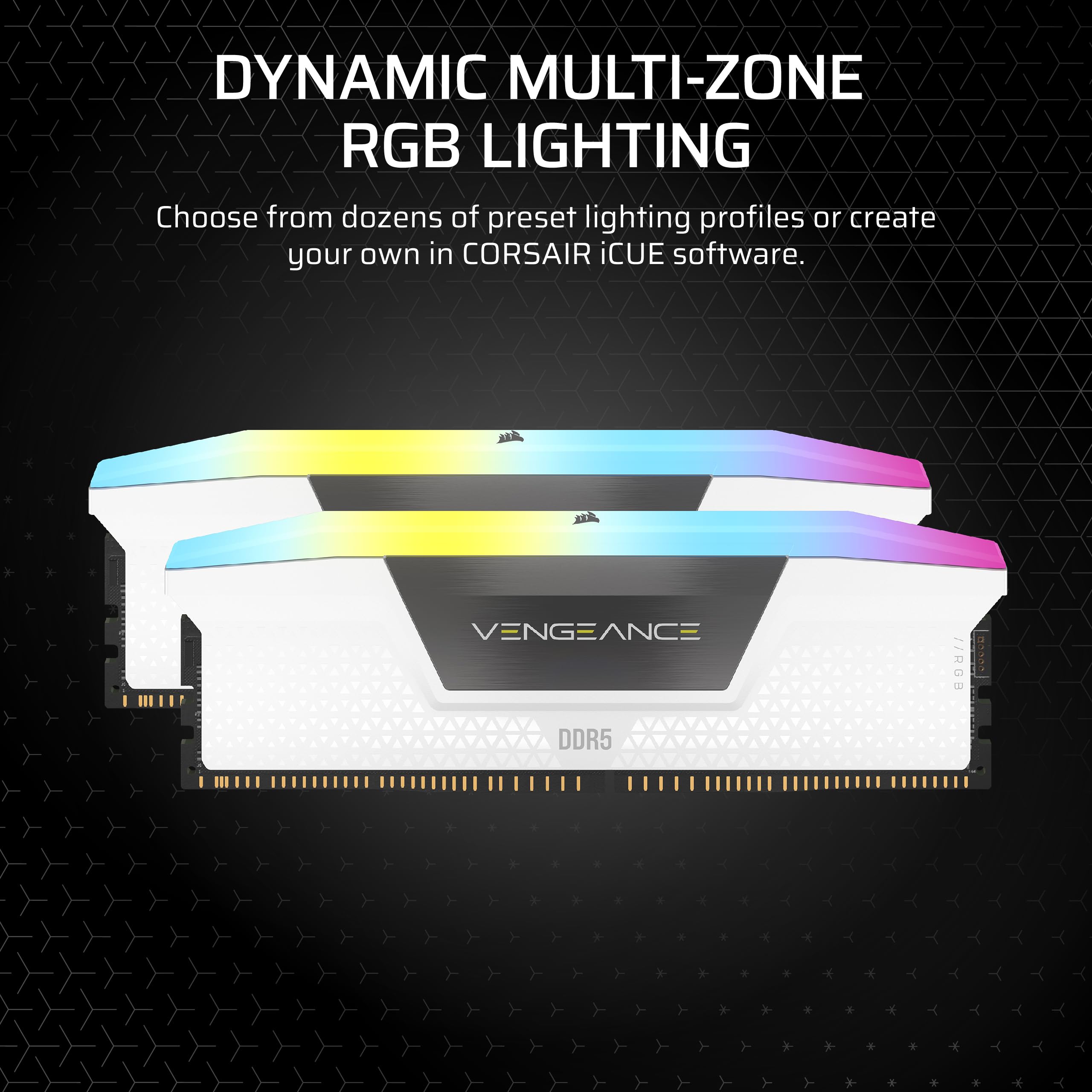 CORSAIR VENGEANCE RGB DDR5 Light Enhancement Kit (No Physical Memory) � White