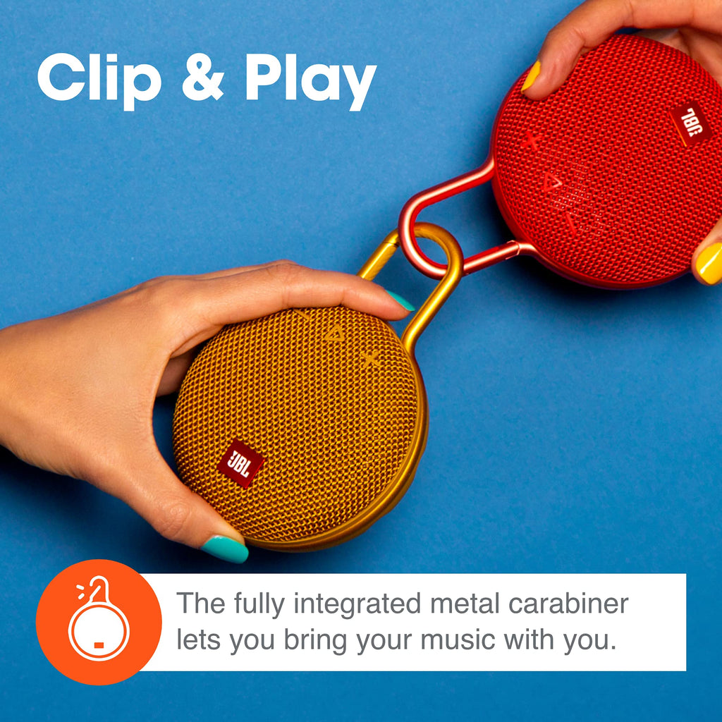 JBL Clip 3 Portable Waterproof Wireless Bluetooth Speaker | Mustard Yellow