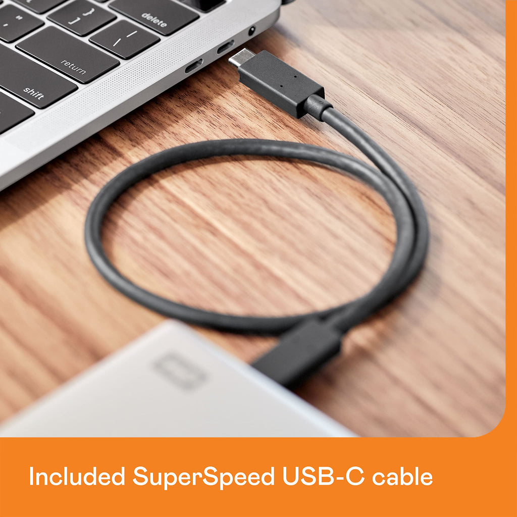 WD 5TB My Passport Ultra for Mac, portable external hard drive, USB-C, Mac Compatible, portable external storage, software with defense against ransomware, backup and password protection, Silver