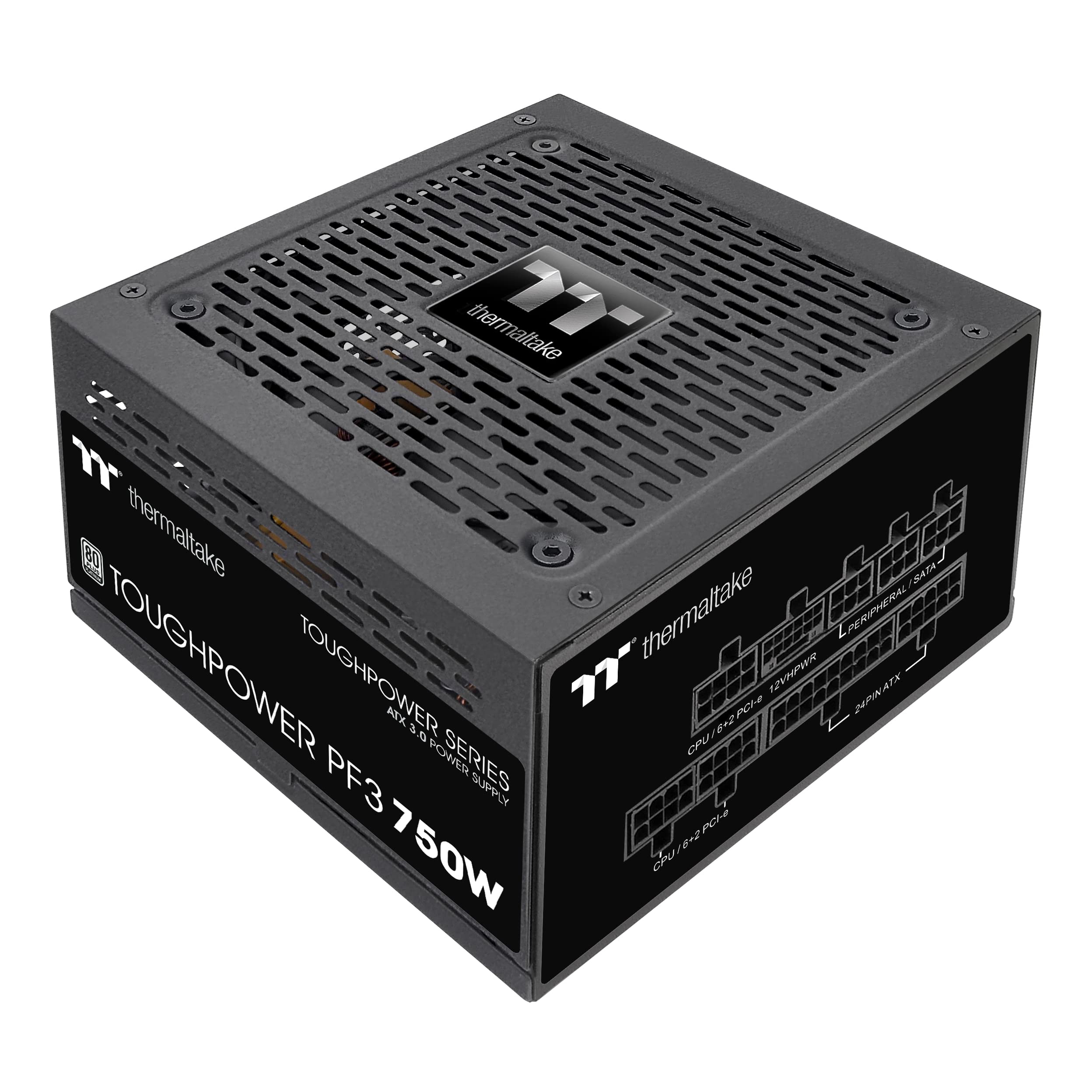 Thermaltake Toughpower PF3 ATX 3.0 750W 80+ Platinum Full Modular SLI/Crossfire Ready Power Supply; PCIe 5.0 12VHPWR Connector Included; 10 Year Warranty; PS-TPD-0750FNFAPU-3