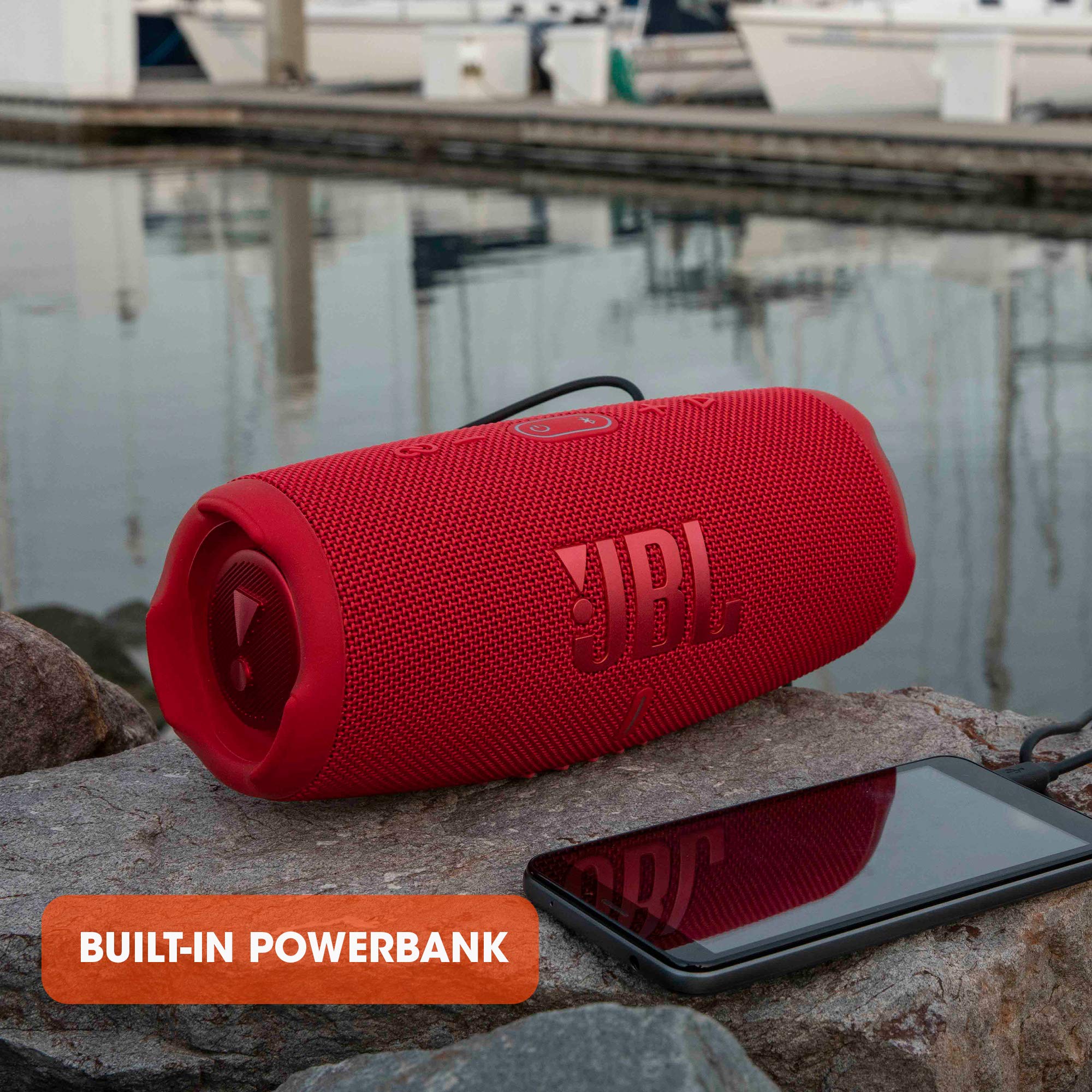 JBL Charge 5 Waterproof Portable Bluetooth Speaker Grey