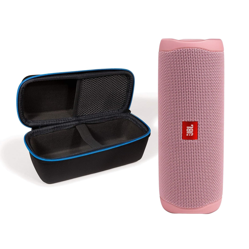 JBL Flip 5 Waterproof Portable Wireless Bluetooth Speaker Bundle with divvi! Protective Hardshell Case - Pink