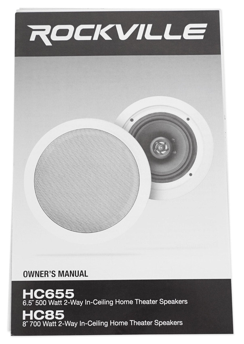 Pair Rockville HC655 6.5" 500 Watt in-Ceiling Home Theater Speakers 8 Ohm