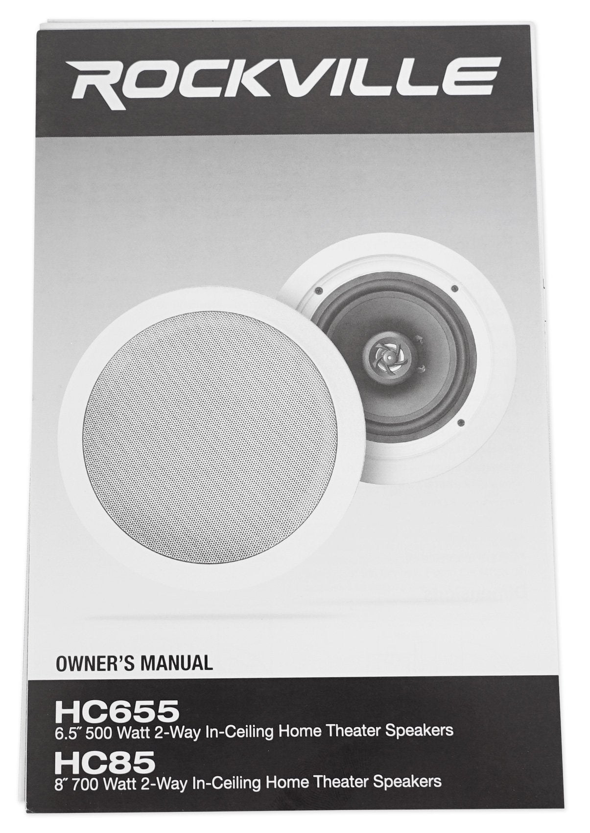 Pair Rockville HC655 6.5" 500 Watt in-Ceiling Home Theater Speakers 8 Ohm