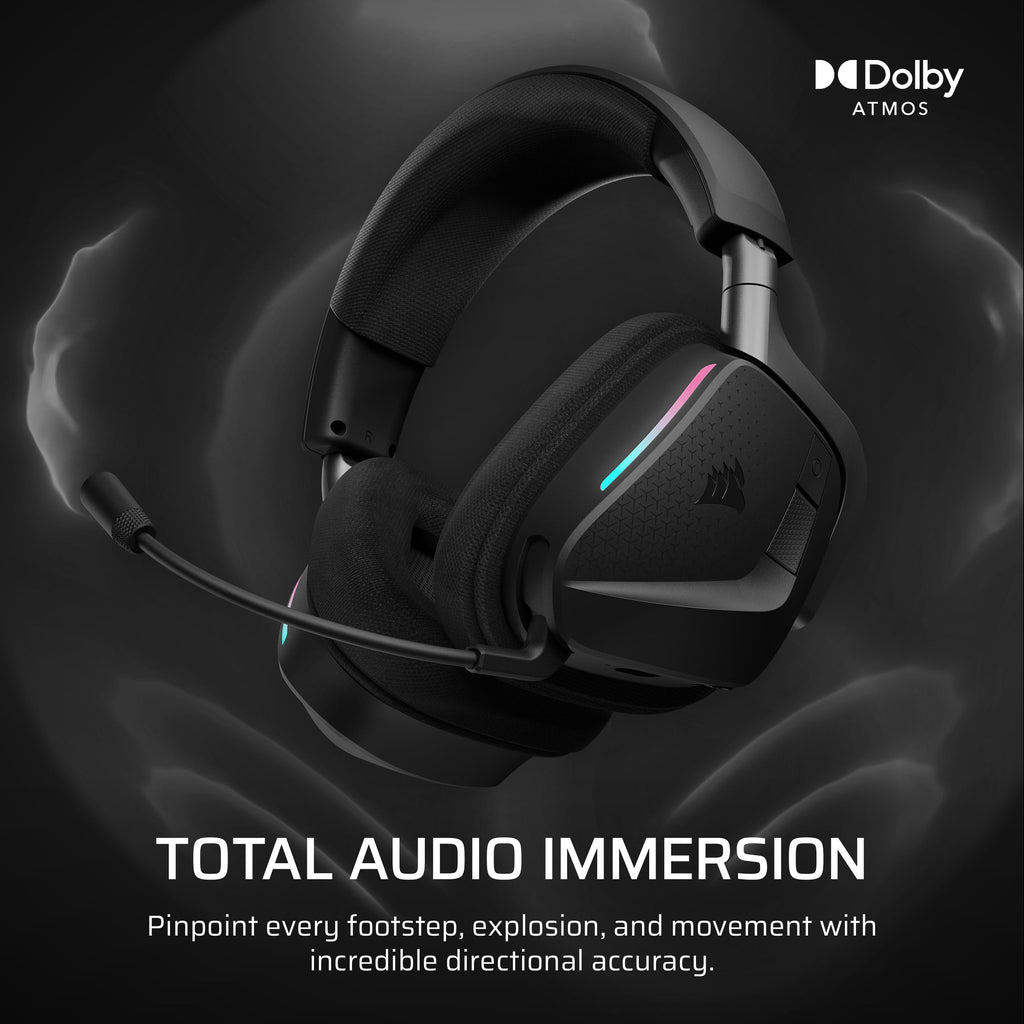 Corsair Void V2 MAX Wireless Bluetooth Gaming Headset - 2.4GHz, Dolby Atmos, Sonarworks SoundID, Up to 70 Hours Battery, Quick Charge, Clear Microphone - PC, PS5, PS4, Switch, Mobile - Carbon